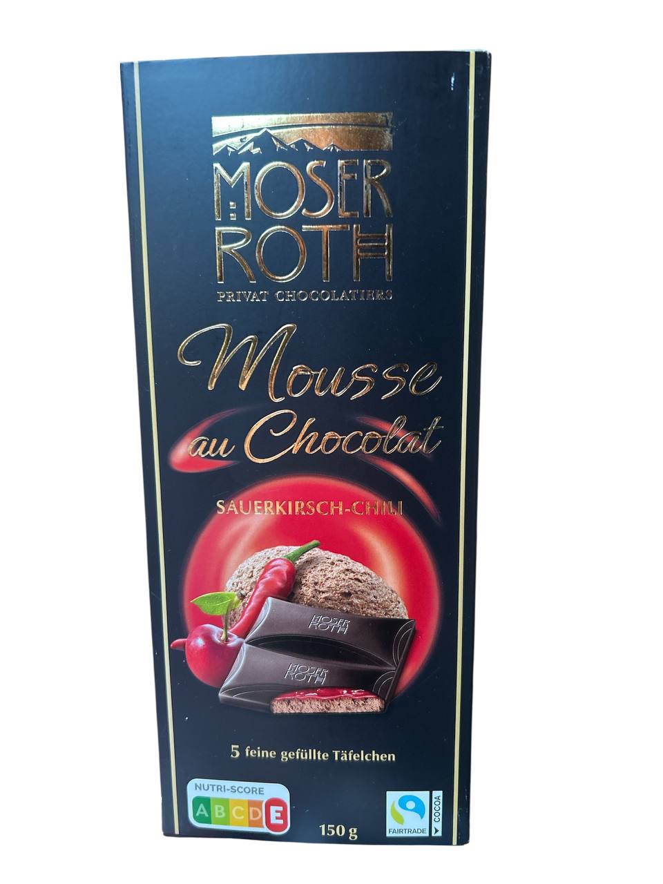 Це шоколад Moser Roth Mousse au Chocolat Sauerkirsch-Chili.
