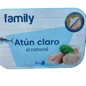 Це консервований світлий тунець Family Atún Claro al Natural у власному соку.